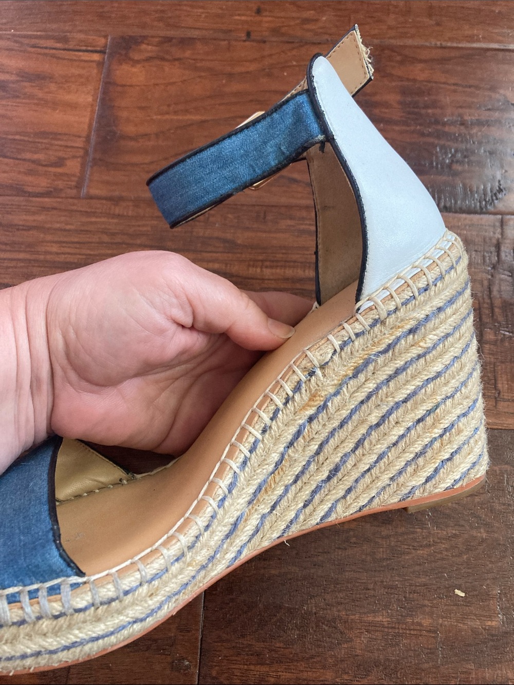 Cabi “Parker” Espadrille Wedge Sandals with Ankle Strap - Picture 12 of 15